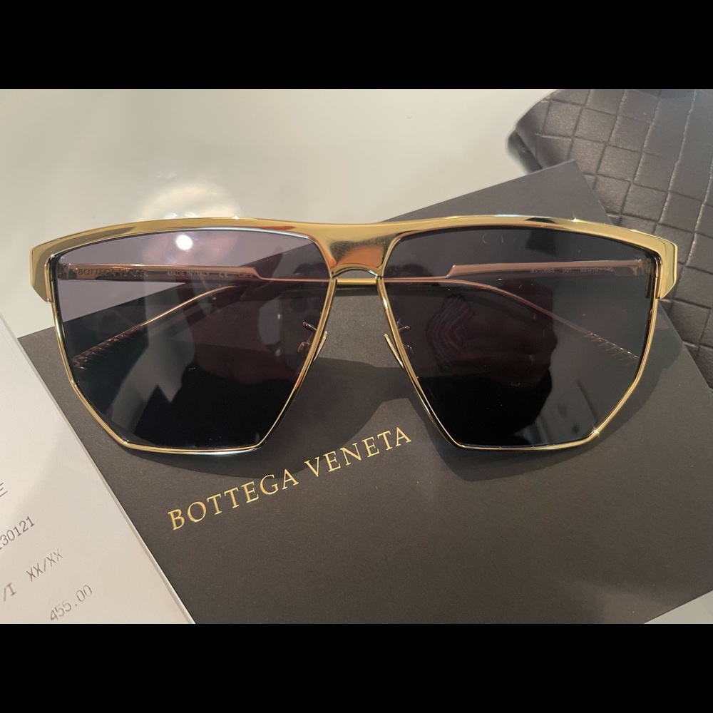 Bottega Veneta gold aviator sunglasses